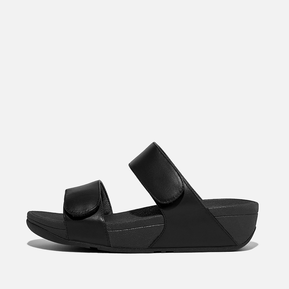 LULU Adjustable Leather Slides